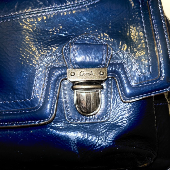 Coach Poppy Navy Blue Rare Hobo Bag with Both Tags - Picture 7 of 8